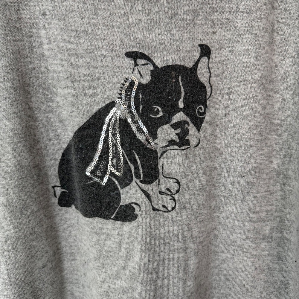 Avenue Women's 22-24 Gray French Bulldog Graphic Sweatshirt Pullover Novelty - Picture 2 of 9